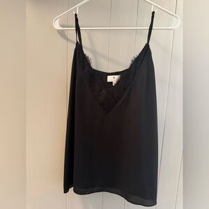 Socialite Black Lace Trim Cami Top